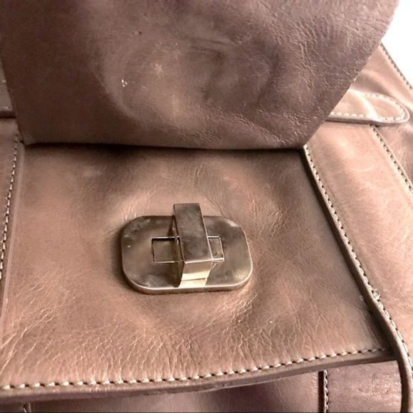 Mauve Leather Satchel Crossbody Bag - Picture 10 of 16